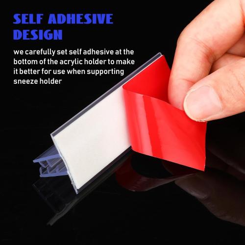 Clear 1x3 Fulmoon 50 Pcs Sign Holder, Adhesive Base Sign Holders Multiple Uses for Counters, Warehouses, Base Holders with Strong Adhesive (1*3in)