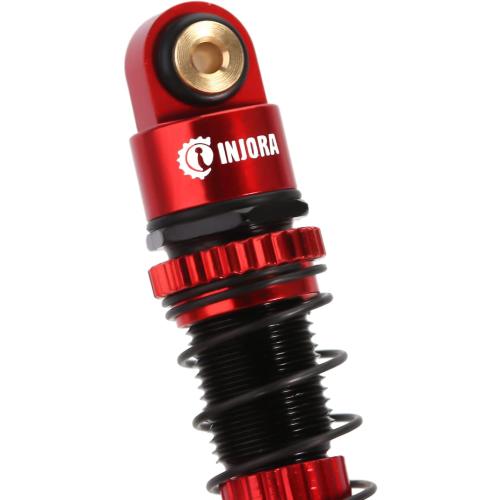 INJORA 45mm Shocks Aluminum Threaded Absorber Oil Damper for FMS FCX24 1/24 RC Crawler Upgrade（Red）