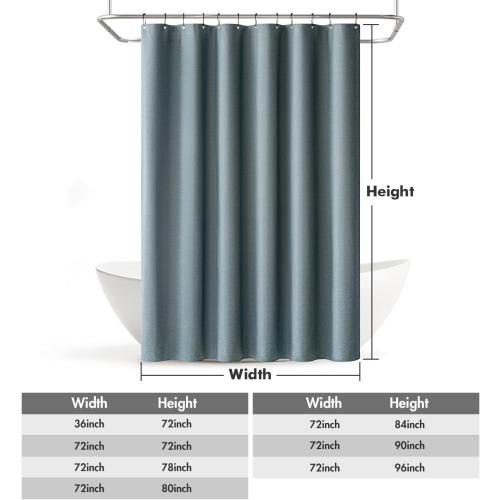 MIULEE Extra Long Linen Shower Curtain 84 Inch Long with 12 Metal Hooks Modern Washable Heavy Fabric Shower Curtain Set Waterproof Thick Cloth Shower Curtains for Bathroom Bathtub, 72 x 84, Dusty Blue