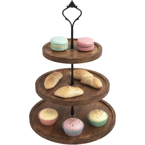 3 Tier Serving Tray - Versatile 3 Tiered Tray Stand, for Home Tea Party, Wedding, Farmhouse and Kitchen Decor, Tea Party Decor, Multiple Uses, Stable and Durable