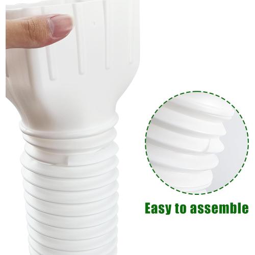 QPEY Gutter Downspout Extensions, 2 Pack White Downspout Extender 21-60 Retractable Rainwater Ditch Drainage Pipe Gutter Splash Guard