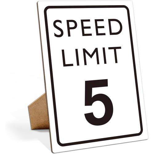 Race Car Birthday Decor, Speed Limit Sign, Fast Five, Race Car Birthday Party Decorations, 8×11 Wooden Play Sign with Stand, Let's Go Racing Party Supplies for Boy Race Fans - LP066