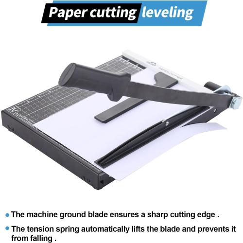 ISDIR Guillotine Paper Cutter 12 with Integrated Pressure Bar – Heavy Duty Metal Base, 12-Sheet Capacity, Magnetic Guide & Safety Guard – Precision Trimmer for Cardstock, Crafts, DIY, Photos & Office