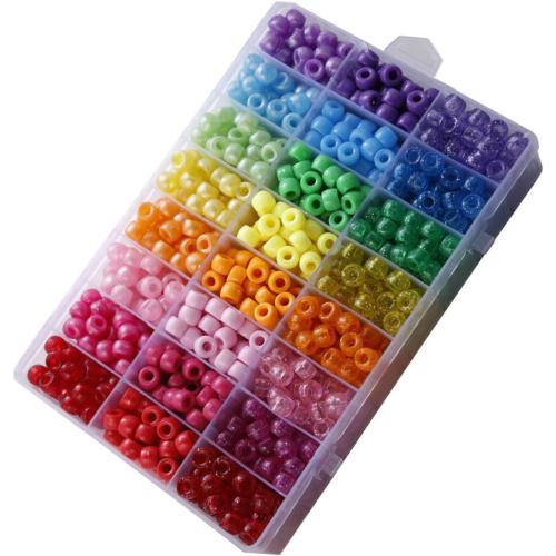 DOITOOL 1200pcs Beads Plastic Large Hole Beads DIY Jewelry Making for Bracelets Necklace DIY Accessories