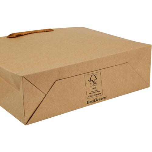 BagDream Gift Paper Bags 10.6x3.1x8.3 Gift Bags 50Pcs Heavy Duty Kraft Brown Paper Bags with Handles Soft Cloth, Party Favor Bags Shopping Bags Retail Merchandise Bags Wedding Party Gift Bags