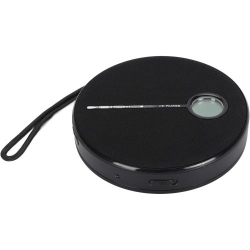 Color Black Portable Rechargeable 5.0 CD Music Player with Speaker Function for Home Outdoor, ABSCD Material