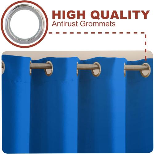 YHSF Blackout Curtains - Room Darkening Grommet Curtains for Bedroom, Living Room, Office and More - Solid Plain Design, Light Blocking, Elegant Home Décor - 52x84 Inches, Two Panel, Royal Blue