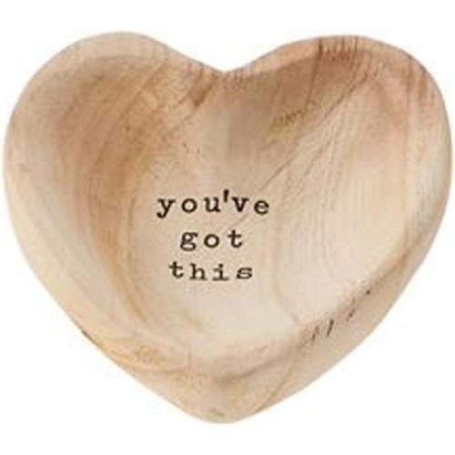 Mud Pie GOT This Wood Heart Trinket, 5 x 5