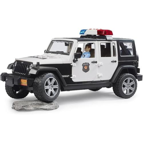 Bruder 02526 Jeep Rubicon Police car with Light skin Policeman, Jeep W/ Light Skin Policeman