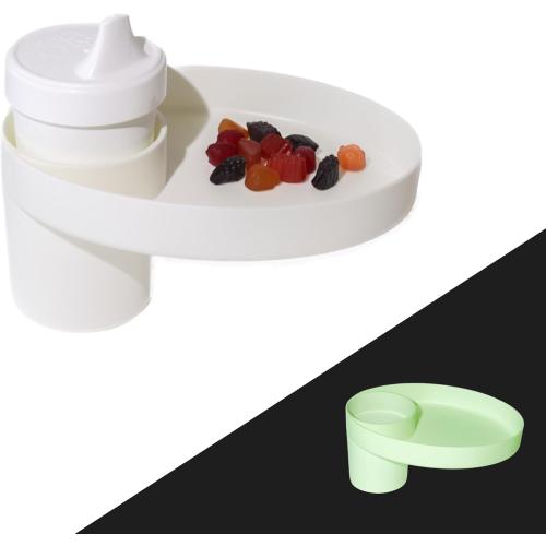 Travel Tray Oval USA Made Extend Your Current Cup Holder to Hold Your Cup Plus A Tray for Snacks, Toys and Accessories. Use in a Car Seat, Booster, Stroller, Golf Cart, Outdoor Chair, Glow