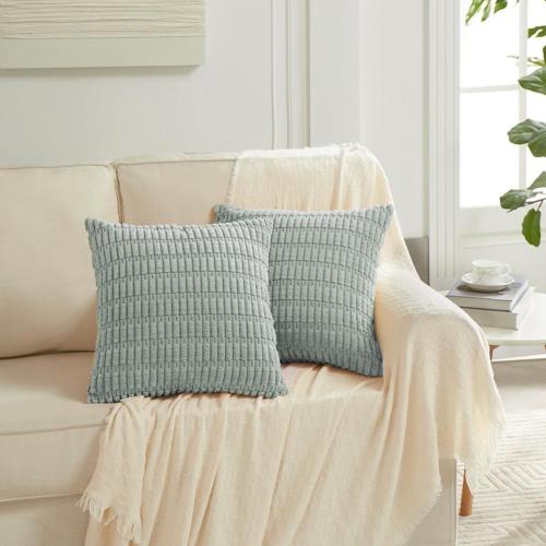 Fancy Homi 4 Packs Decorative Throw Pillow Covers for Living Room Couch Bed, Modern Farmhouse Boho Home Decor, Accent Cushion Case (18 x 18-Inch, Grey Blue)
