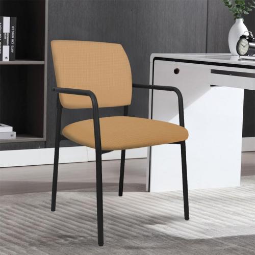 Stretch Office Guest Chair Cover 2-Piece Split Protective Armchair Slipcover Jacquard Chair Cover with Arms for Office Reception School Church Guest, Set of 2, Large, Khaki