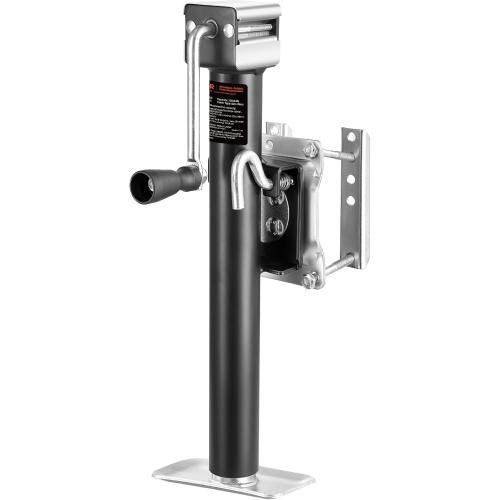 VEVOR Trailer Jack, 2500 lbs Dynamic Load Capacity, Heavy Duty Swivel Bolt-on Trailer Jack with Ergonomic Handle, 15-inch Vertical Travel, Suitable for RV, Horse, Utility, Camping and Yacht Trailers
