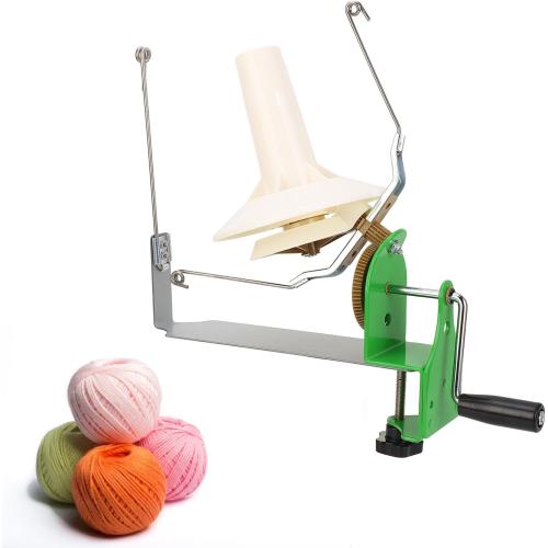 Yarn Winder Hand Operated, Large Capacity Manual Yarn Winder, Stainless Steel and Plastic Wool Winder for Knitting Crocheting, 2 in 1 with 6 Accessories for Efficient