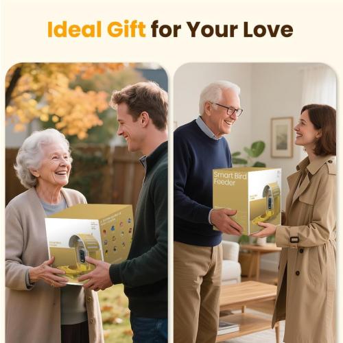 Smart Bird Feeder with Camera, 2.5K UHD Bird Camera AI Identifies 11,000  Bird's Species, Real-time Bird's Videos & Pictures, Solar Powered Wireless Outdoor, Ideal