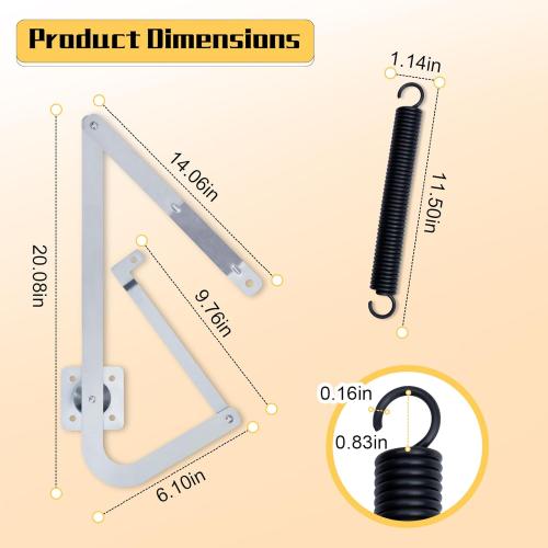 55-2 Attic Ladder Hinge Arms with High-Tension Springs -Suitable for Werner Attic Ladders Manufactured After 2010, Compatible with Werner WU2210, W2208, W2210 Models - Durable Steel Construction‌