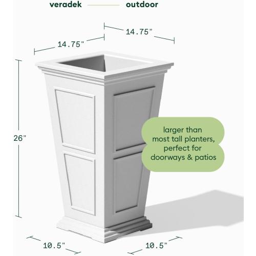 Veradek Brixton Series Planter - Tall Outdoor Planter with Shelf