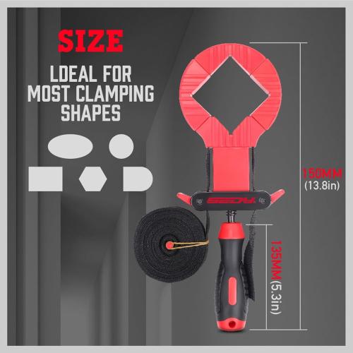 SEDY 13 ft. Belt Band Clamp Strap Clamp for Woodworking, Quick Release Frame Clamps with 90-Degree Corner Pieces