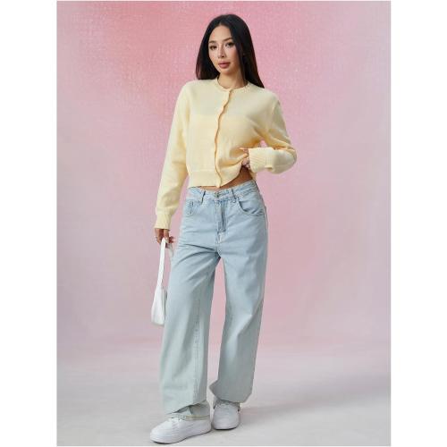 SIZE MEDIUM Women's Cropped Button Down Lightweight Cardigan Sweater Knit Y2k Fall Outfits Fashion Clothes 2025