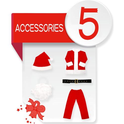 XS Boys Santa Claus Costume, Children's Santa Costume, Kids Xmas Santa Suit Christmas Outfit for Halloween Cosplay