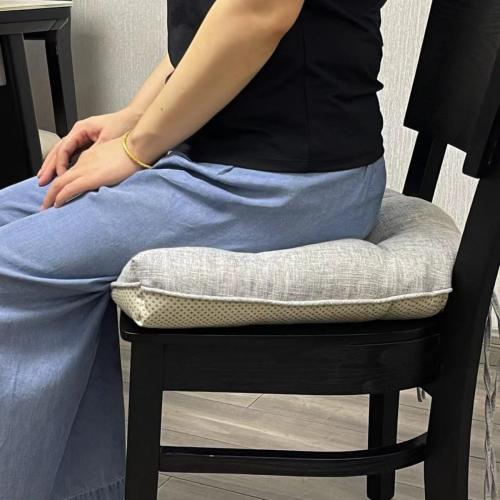 CAMZ Chair Cushions for Dining Chairs Pads, Kitchen Chair Cushions with Ties and Non Slip Backing Tufted Seat Cushion (Denim Blue)