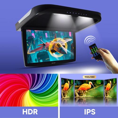 19.5 car Overhead Flip Down Monitor Screen Dispaly 1080P Video HD Digital TFT Screen Wide Screen Ultra Thin Mounted Car Roof Player HDMI IR FM USB SD