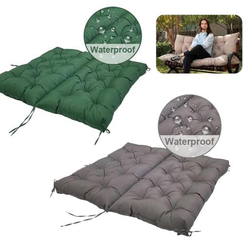 Cushioned Porch Swings, Outdoor Swing Cushions, Waterproof Swing Cushions 3 Seater Replacement with Backrest for Porch, Patio, Backyard, Garden and Lawn(Peacock Blue,48 * 40 * 4in)