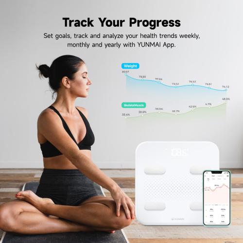 YUNMAI S Smart Body Fat Scale, Accurate Digital Bathroom Scale for Body Weight, Body Composition Analyzer with Health Monitor Sync Apps for BMI, Body Fat, Muscle Mass, Body Weight