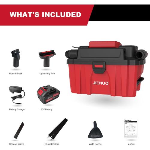 Cordless Wet Dry Vacuum, Cordless Shop Vac 20V 2.5 Gallon, Brushless Adjustable Suction Portable Wet/Dry Vacuum Cleaner with Blower for Home, Car and Basement,4.0Ah Battery and Charger included