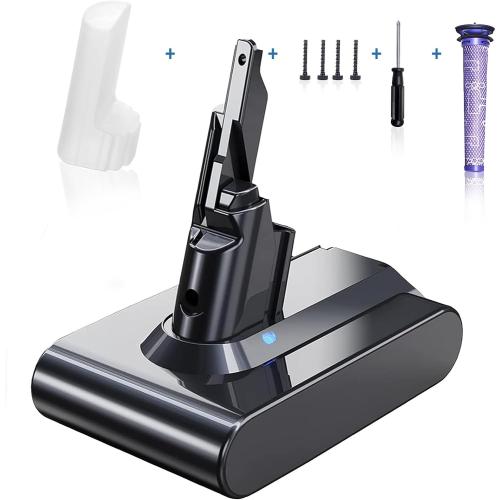 Replacement for V7 Battery , 21.6V 4.6Ah Compatible with SV11 V7 Motorhead V7 Animal V7 Trigger V7 HEPA V7 Car Boat V7 Absolute Handheld Vacuum Cleaners (Kits Included 1Filters and 4 Screws...), grey