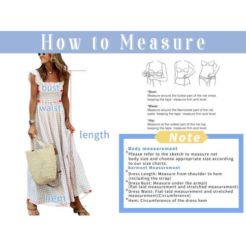 Size L chouyatou Women's Retro Plaid Smocked Dress Spaghetti Strap Flounce Long Dress