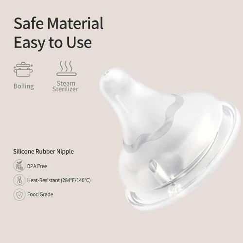 Pigeon Silicone Nipple (LL) with Latch-On Line, Natural Feel, 9  Months, 4 Counts