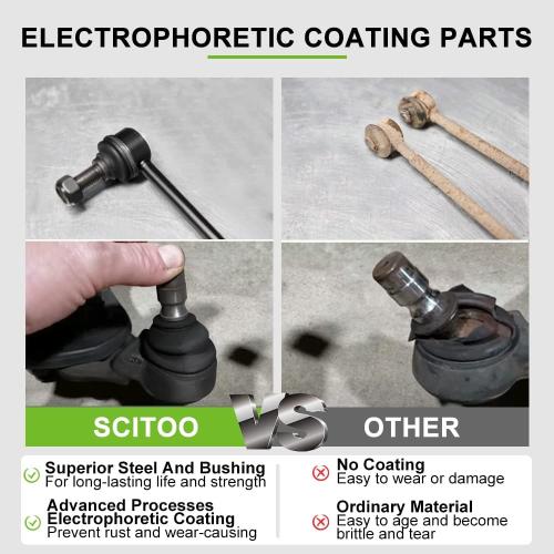 SCITOO 14pcs RWD Suspension Kit For 1996-2003 For Chevy S10 1996-2005 Blazer w/Suspension Parts Upper Control Arm Lower Ball Joint Sway Bar Center Link Outer Inner Tie Rod End Adjusting Sleeve