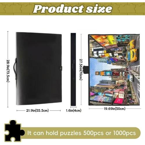 Color Black YMNLWZ Puzzle Storage Folder for 1000-Pieces, Keeping Large Capacity Jigsaw Puzzles, Space-Saving Organizer Accessory, Portable keeper with 20 Pockets, Dustproof & Protective Puzzles Accessory