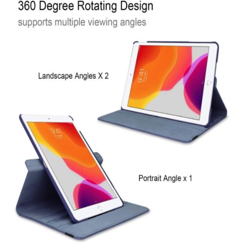 Case for ipad 9th 7th / 8th Generation 10.2 inch Model MK2K3LL/A MK2L3LL/A MK2N3LL/A, MK2P3LL/A- 360 Degree Rotating Protective Stand Cover Auto Wake Sleep (Blue)
