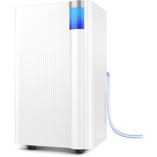 Color White 2500 Sq.Ft Dehumidifier for Basement with Drain Hose, 34 Pints Dehumidifiers for Home Large Room Bathroom Bedroom,3 Modes, Adjustable Humidity Control, Timer, Auto Defrost, Sleep Mode