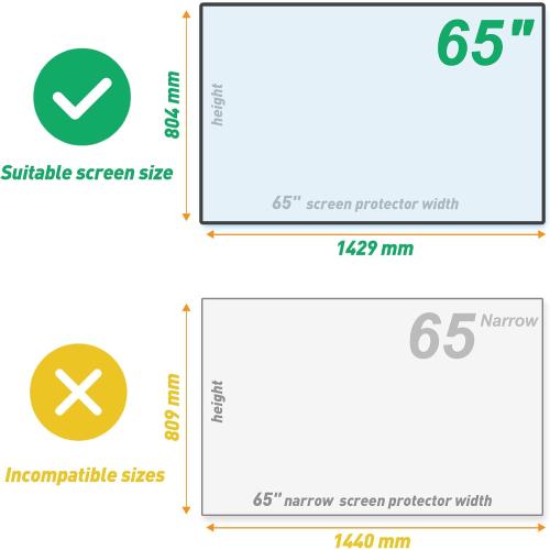 65 Inch TV Anti Glare Film, Matte Anti Glare TV Screen Protector, Glare Reduction Shield for 65 TV (65 Inch 1428)
