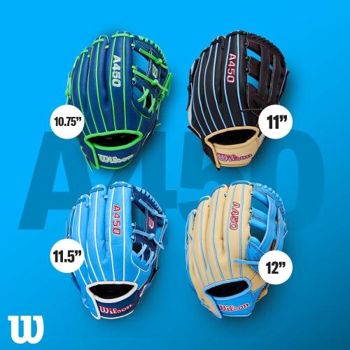 Wilson | A450 | Adult   Youth Baseball Glove   Mitt | Sizes 10.75 - 12 | Right   Left Hand Throw | Multiple Styles