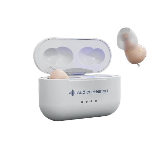 Audien Hearing ATOM PRO 2 Wireless Rechargeable OTC Hearing Aids, Premium Comfort Design and Nearly Invisible