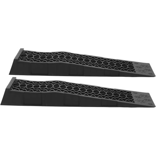 2 Pack 4,400 LBS Capacity Low Profile Car Ramps, Plastic Automotive Wheel Ramps for Vehicle Oil Change Maintenance, Lightweight Support Ramps with Anti-Slip Design (Black)