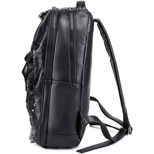 Berchirly 3D Pu Leather Skull Backpacks Men Large Capacity Laptop Bagpack Designer Casual Bookbag Travel outdoor Bags