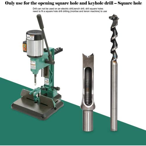 Square Hole Drill Bit, Steel Hardness Sharp Mortising Chisel Set 1/2-Inch, 1/4-Inch, 3/4inch, 3/8-Inch, 5/8-Inch, 5/16-Inch, 9/16-Inch Woodworking Mortiser Drill Bit-7pcs