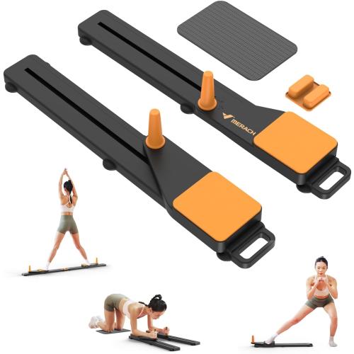 Grey and Orange MERACH Pilates Board, Multifunctional Abdominal Plate, Detachable Ab Trainer Machine with Anti-Slip Design, Portable Pilates Reformer for Core Workouts, Home Gym Equipment for Women