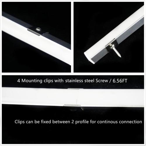 UV Resistance 6.56FT V Shape LED Strip Black Channel Diffuser,10-Pack Aluminum Profiles with Frosted Cover and Corner Connector, Tape Track for Cabinet Stairs Wall Outdoor (6.56FT, 10)