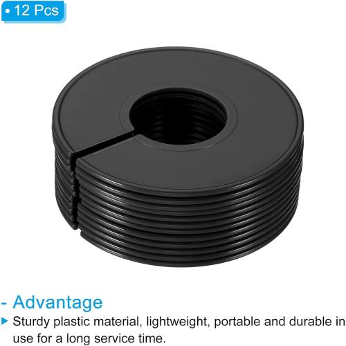 PATIKIL Clothes Dividers, 12 Pack Closet Clothing Rack Size Dividers Blank Labels Sorting Round Separator for Closet, Black