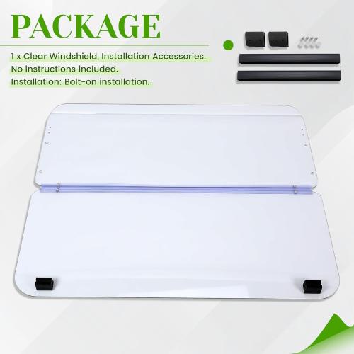 HECASA Clear Windshield Compatible with 1985-1995 Yamaha G2/G9 Models Golf Cart Fold Down Windscreen