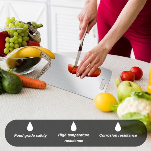 Titanium Cutting Board Set of 3 for Kitchen, 100% Pure Titanium Double-Sided Food-Grade Cutting Boards for Meat Cheese Vegetable Fruit (S M L)