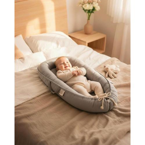 Baby Lounger - Infant Lounger for Newborn 0-24 Months, Pure Cotton Breathable Baby Nest Lounger Cover, Newborn Essentials for Baby Boys & Girls, Portable Baby Lounger for Home and Travel