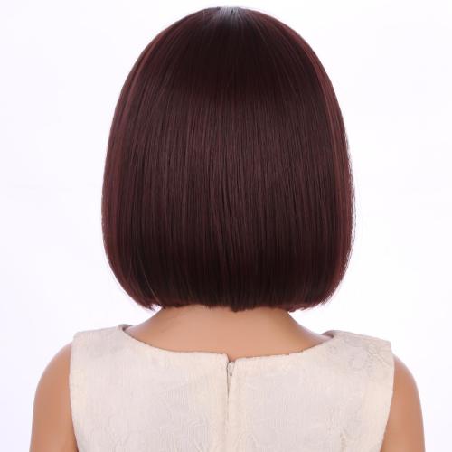 Kids Brown Bob Wig Child Short Straight Bob Wig for Girls Brown Cosplay Party Daily Wear Heat Resistant Synthetic Wigs