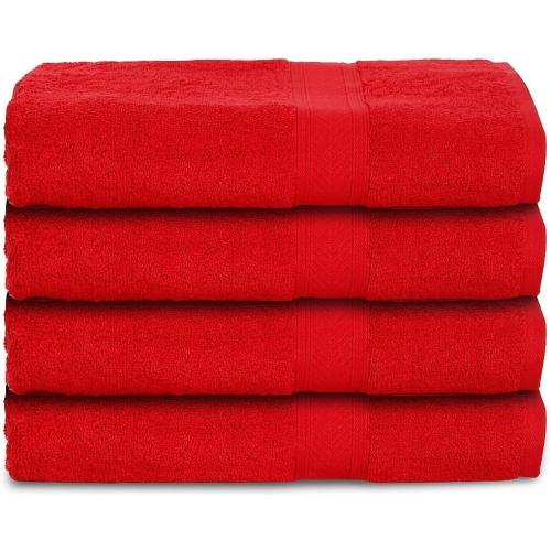 CASALINO Plush Collection Towel Set, Premium Quality 100% Pure Cotton, Highly Absorbent, Super Soft, Soft and Plush, (6 PCS Hand Towel Set, Red)
